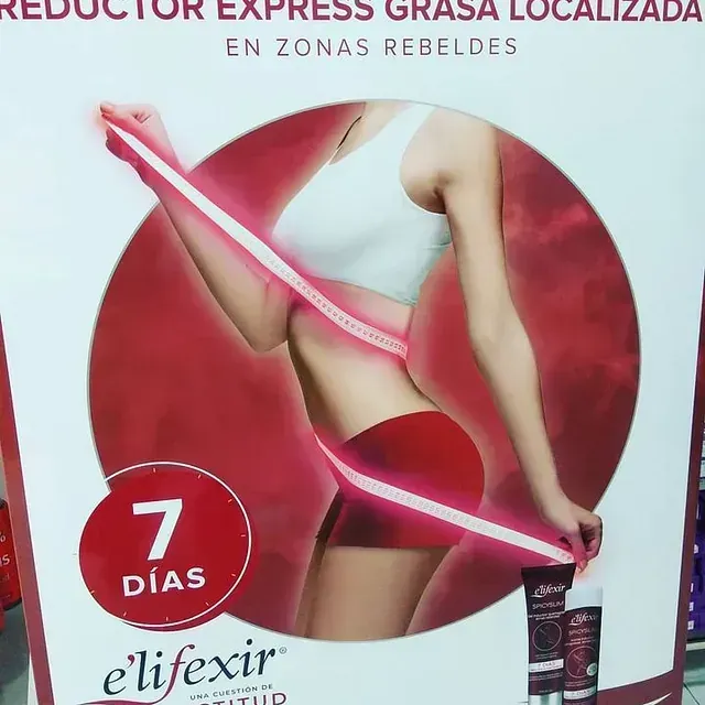 A poster for reductor express grasa localizada en zonas rebeldes