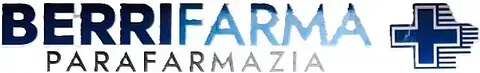 Un logotipo para Berrifarma Parafarmacia con una cruz azul.