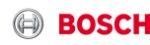 Eine Nahaufnahme eines Bosch-Logos auf weißem Hintergrund.
