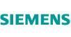 Das siemens-logo ist blau und weiß auf weißem hintergrund.