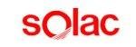 Das Wort „Solac“ ist in Rot auf weißem Hintergrund geschrieben.
