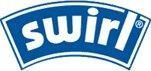 Ein blau-weißes Wirbellogo auf weißem Hintergrund.
