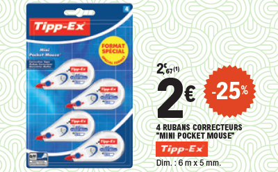 Offre -25% sur le lot de 4 rubans correcteurs