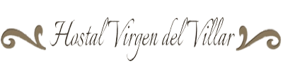 A logo for a hotel called hostal virgen del villar