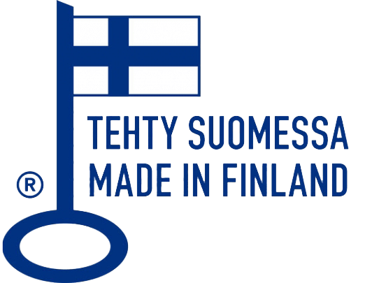 ONNI Pyykkietikat ja huuhtelutiivisteet on valmistettu Suomessa kotimaisessa perheyrityksessä. Kotimaisuudesta kertoo Avainlippu -tunnus.