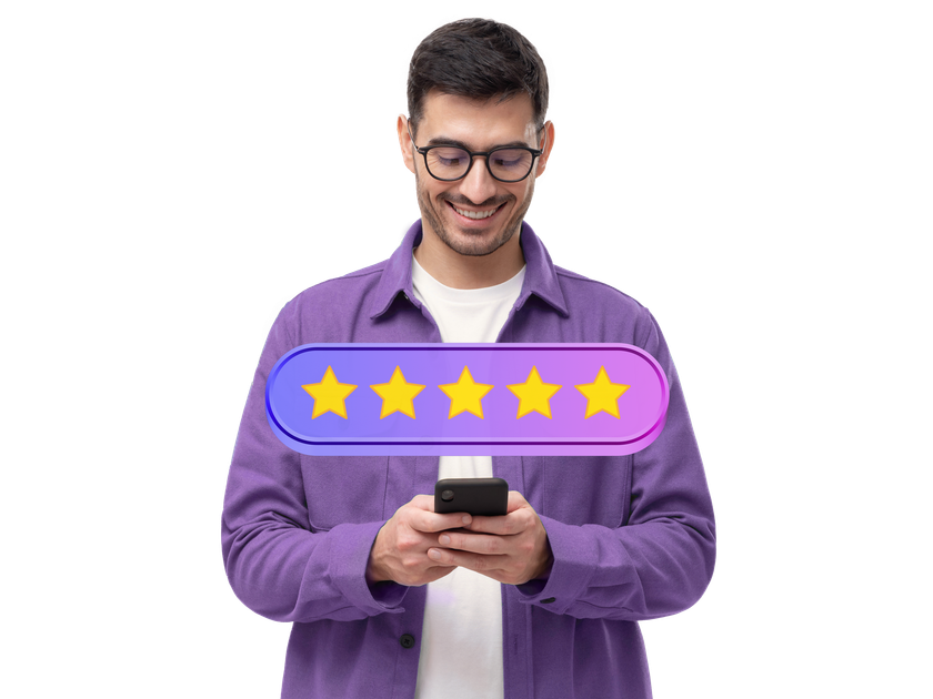 Homme utilisant son téléphone