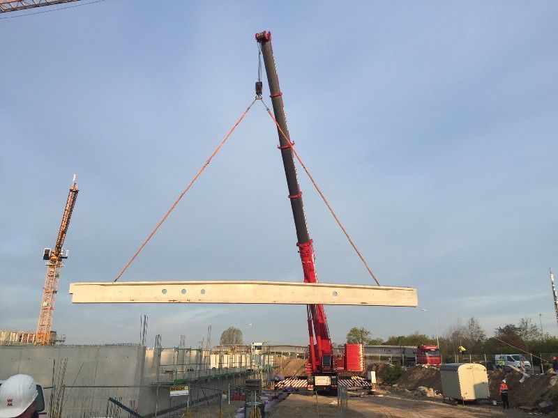 Montagearbeiten einer Silo Anlage mit 250 Tonnen Kran