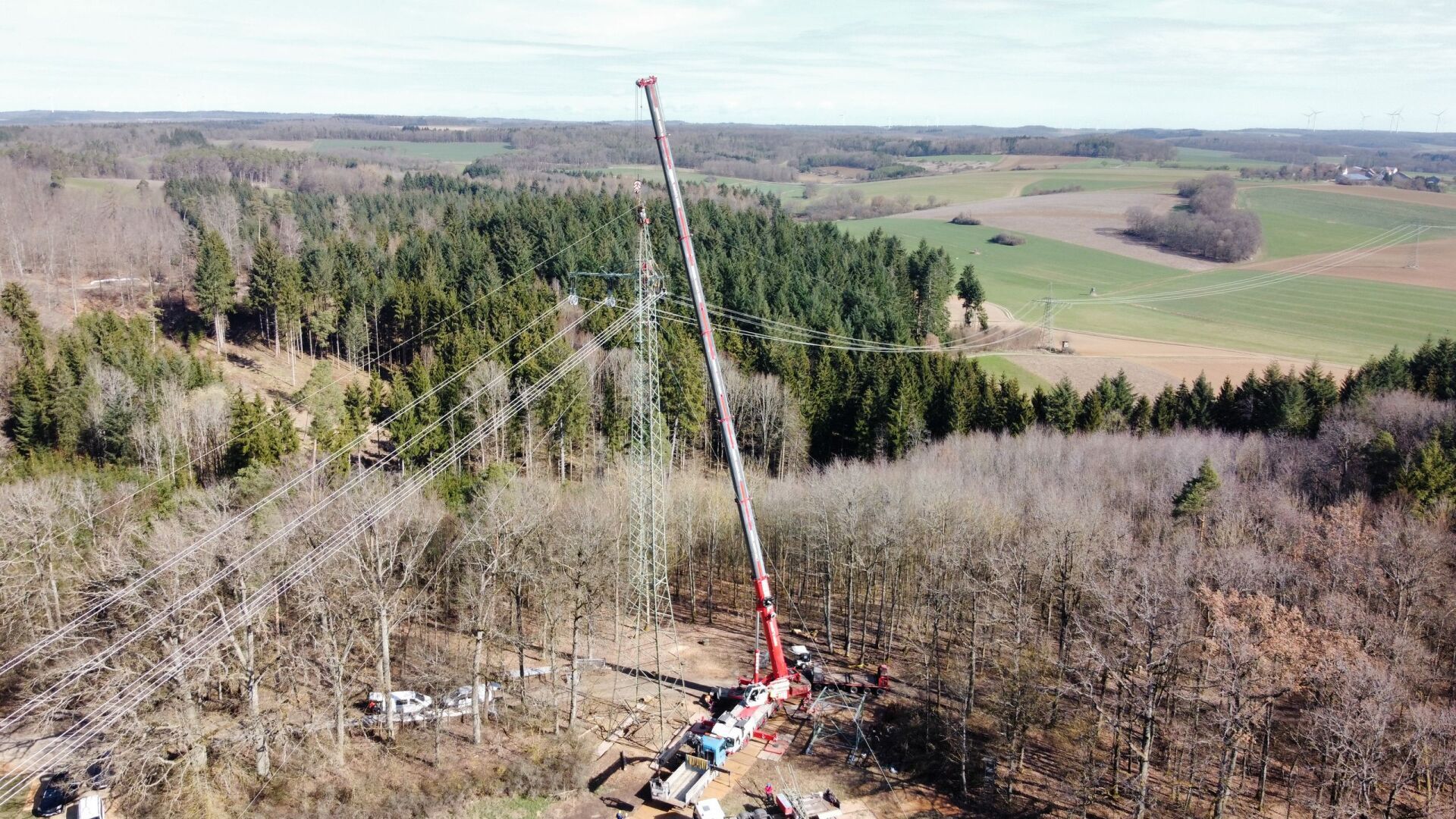 Referenzen Autokran Sicht von oben