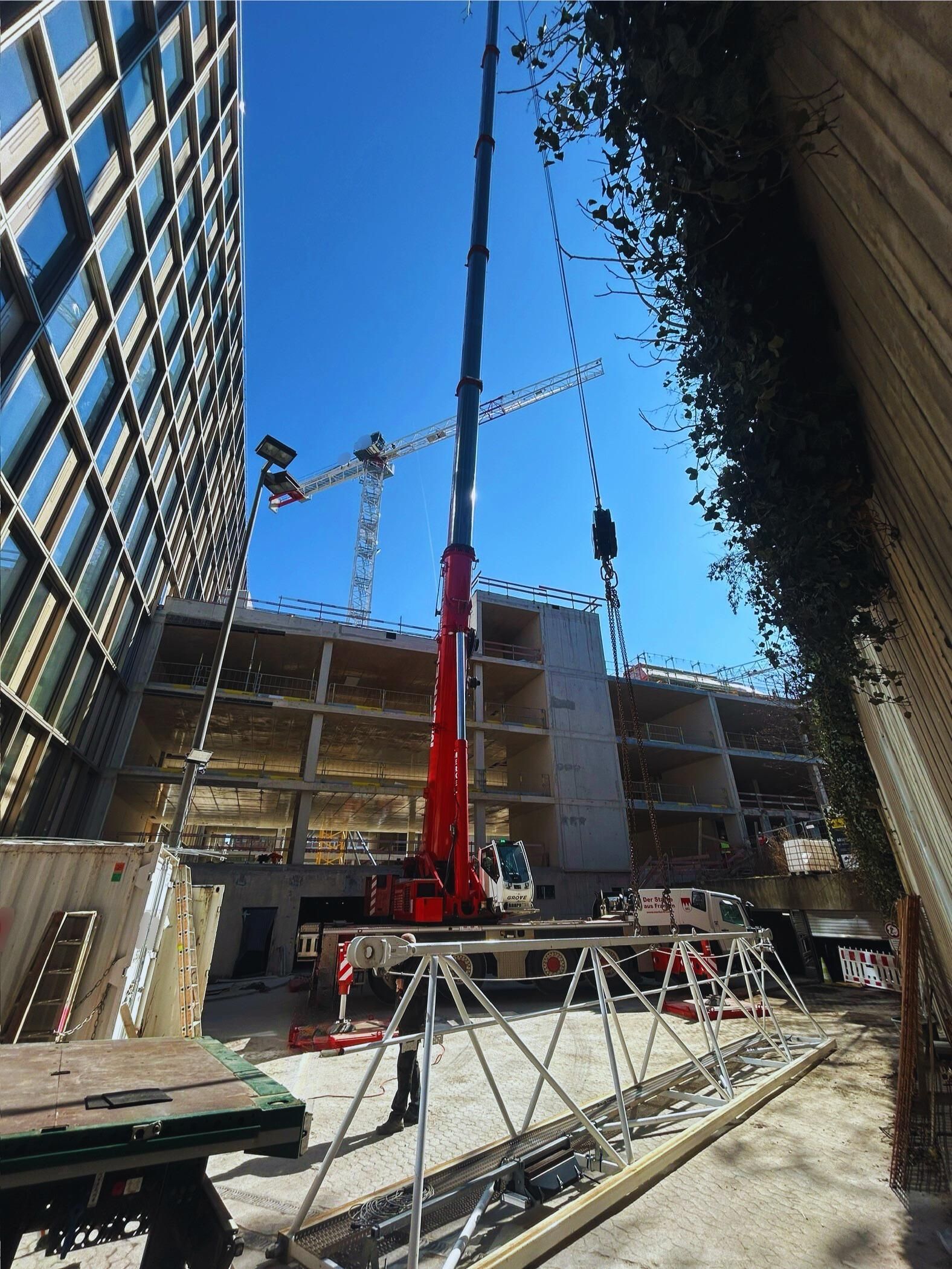 Autokran in benutzung