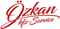 Rotes Logo mit dem kursiven Schriftzug „Özkan“ über „kfz-Service“ auf weißem Hintergrund.