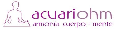 Logotipo con figura meditando delineada en rosa y el texto &ldquo;aquarion&rdquo;, con el lema &ldquo;armon&iacute;a cuerpo - mente&rdquo;.