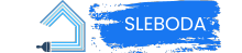 Un panneau bleu avec le mot sloboda dessus