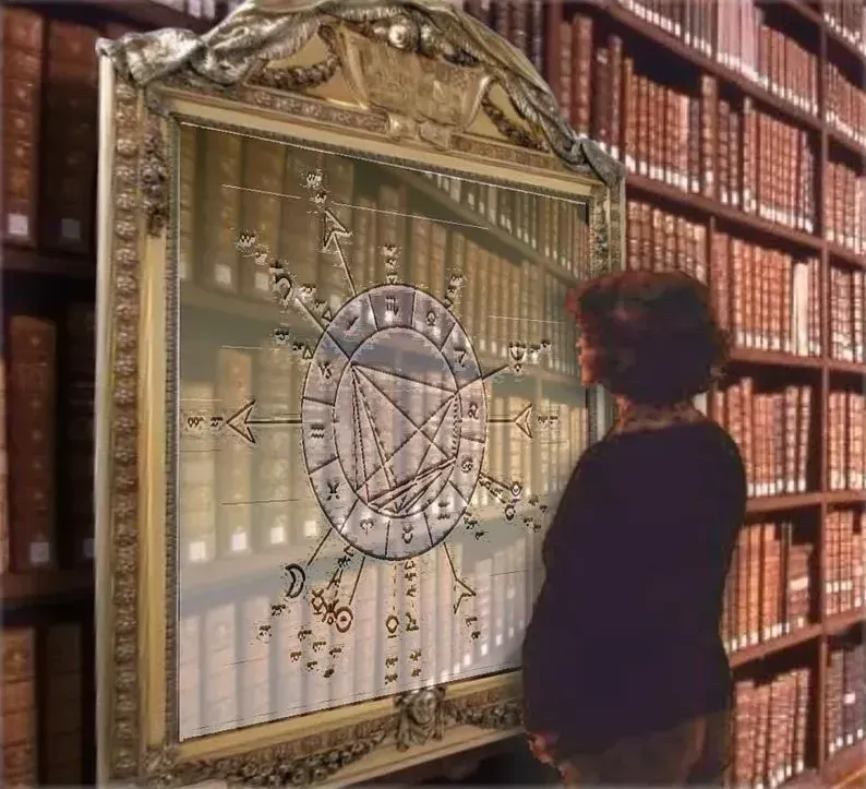 Photo d'une femme devant un thème astral