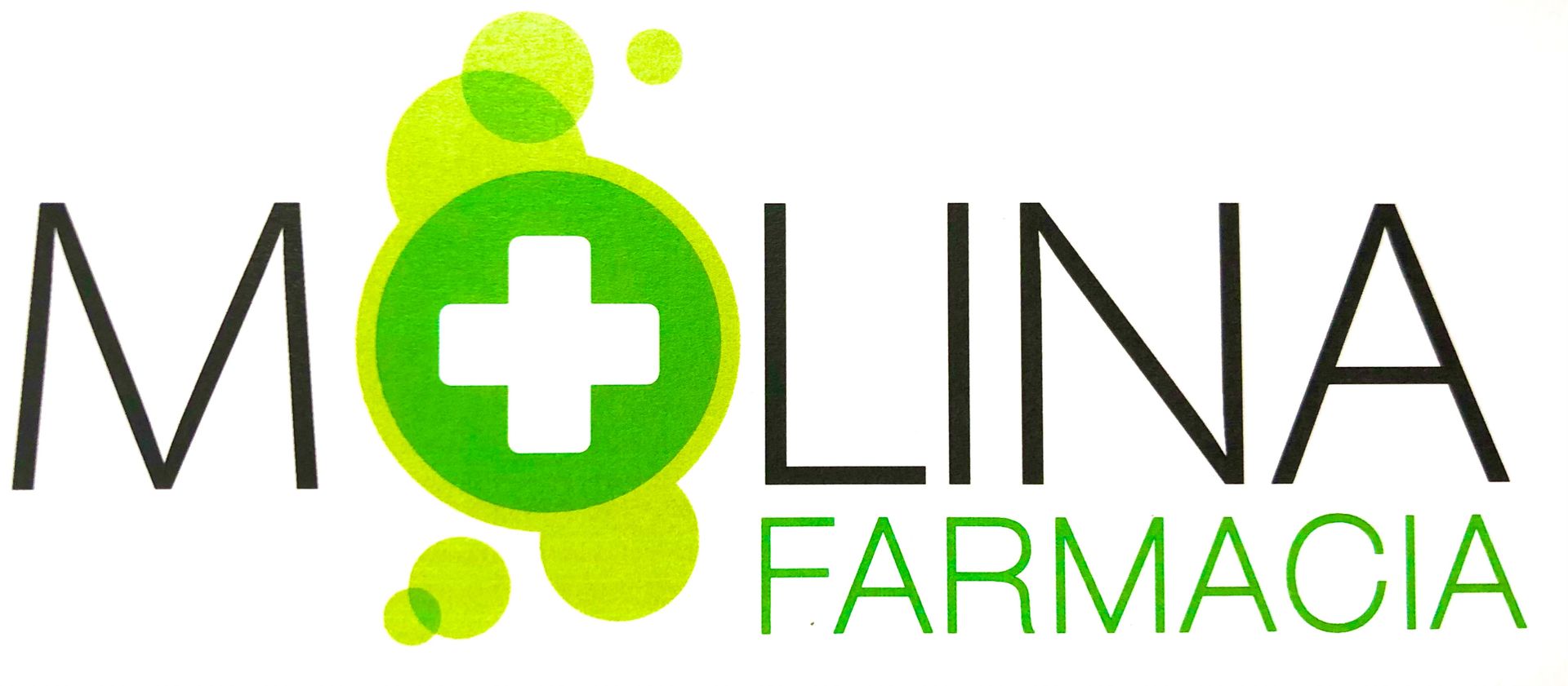 Un logotipo verde y blanco para Molina Farmacia