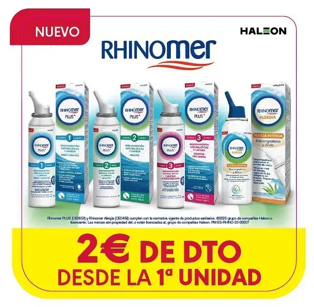 Un anuncio de aerosoles nasales Rhinomer en español