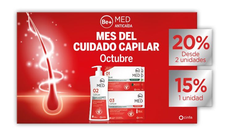 Un anuncio de be + experience muestra a una mujer con un cepillo en la cara.