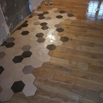 Mélange bois et carrelage