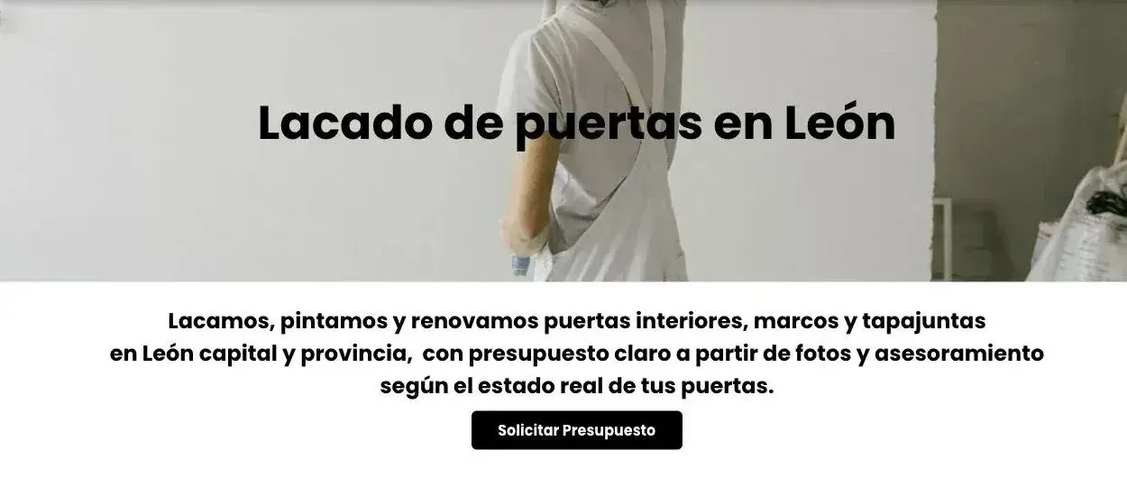 Portada del servicio de lacado de puertas en León