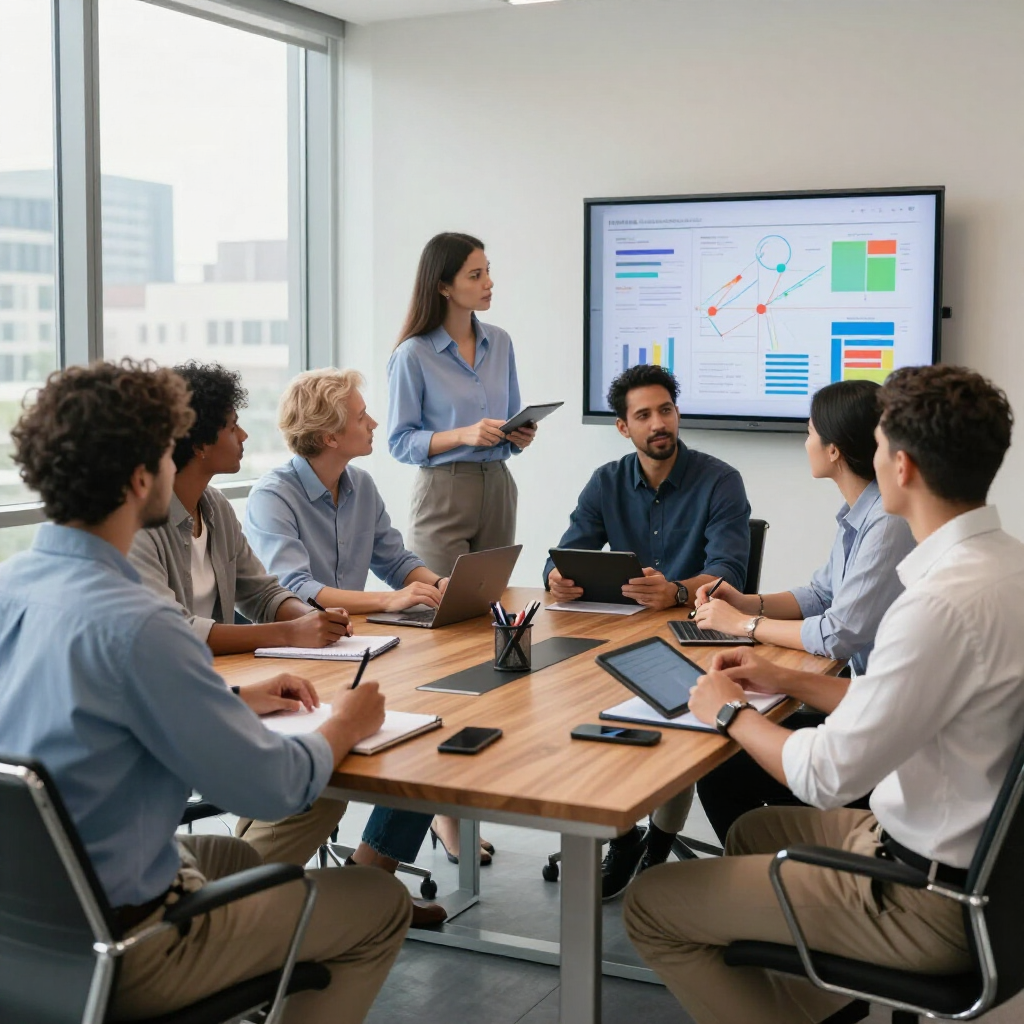 equipo de personas analizando seo local en madrid