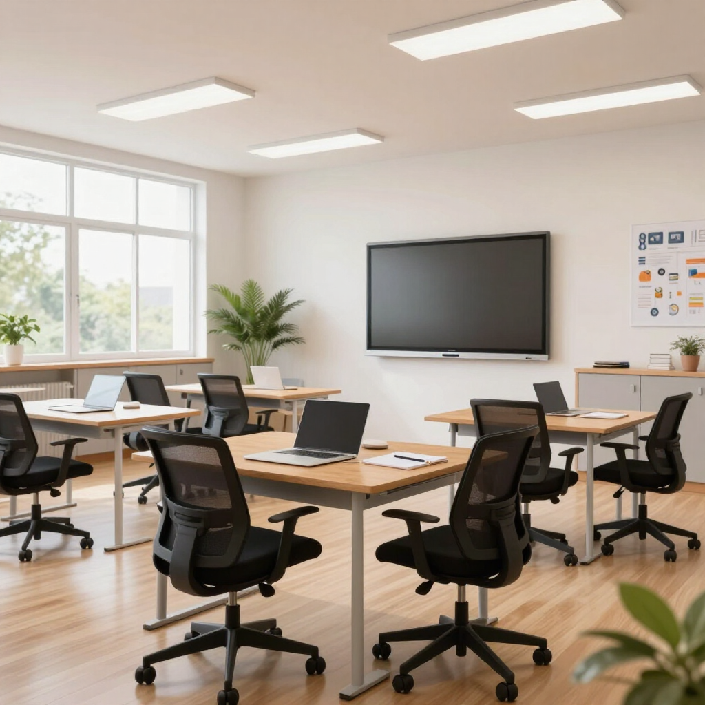 Sala de reuniones preparada para una estrategia de SEO local y captación de clientes en Madrid