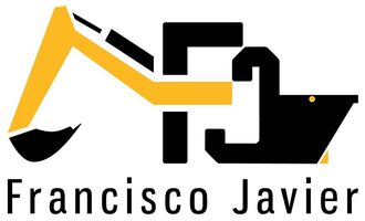 Logotipo de Francisco Javier Construcción: brazo de excavadora y cucharón forman las letras 