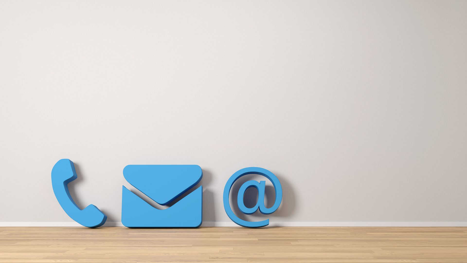 Icons Telefon, Nachricht und AT