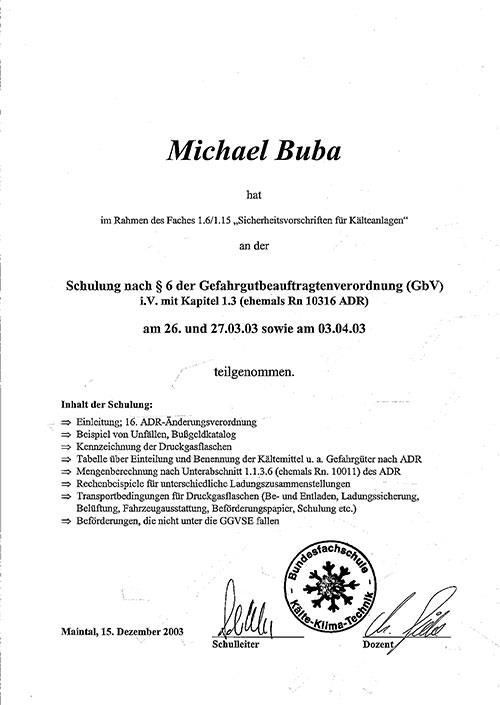 Schulung nach §6 der Gefahrgutbeauftragtenverordnung