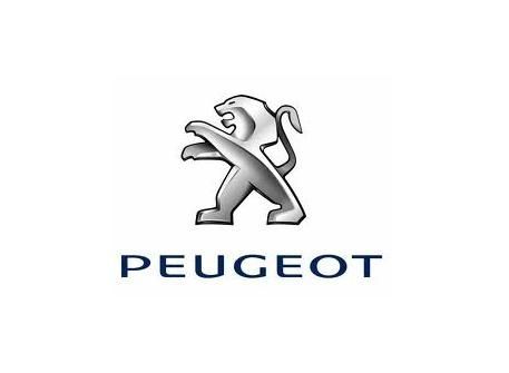 Un logotipo de Peugeot con un león sobre un fondo blanco.