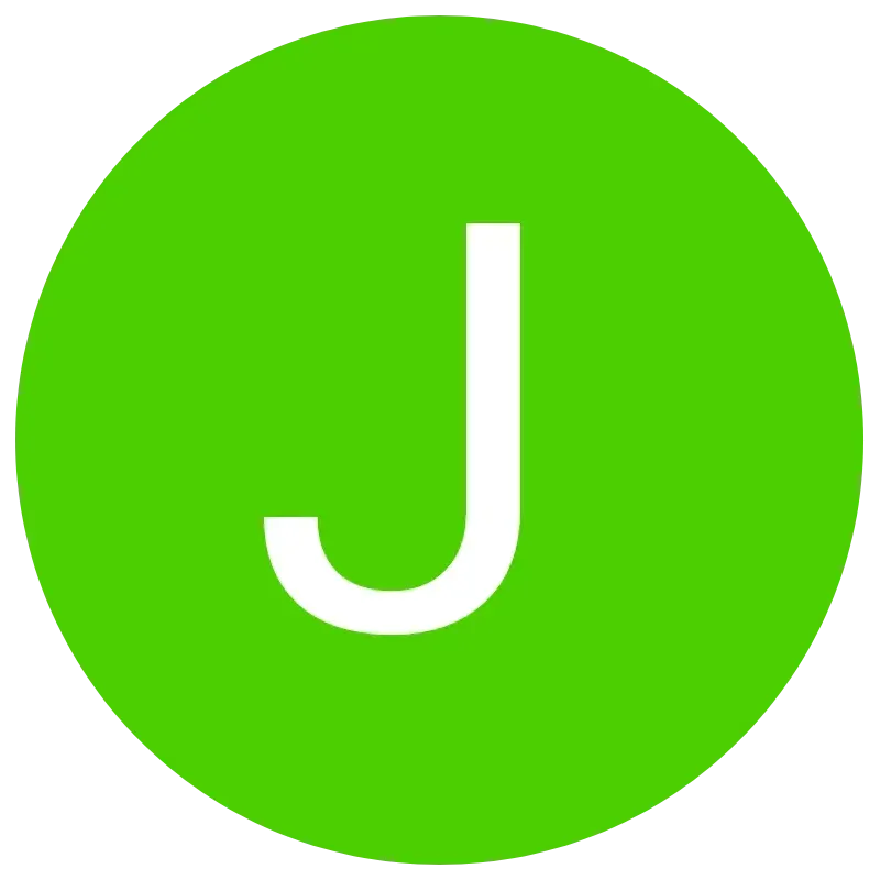 La letra j está en un círculo verde sobre un fondo blanco.