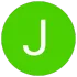 La letra j está en un círculo verde sobre un fondo blanco.