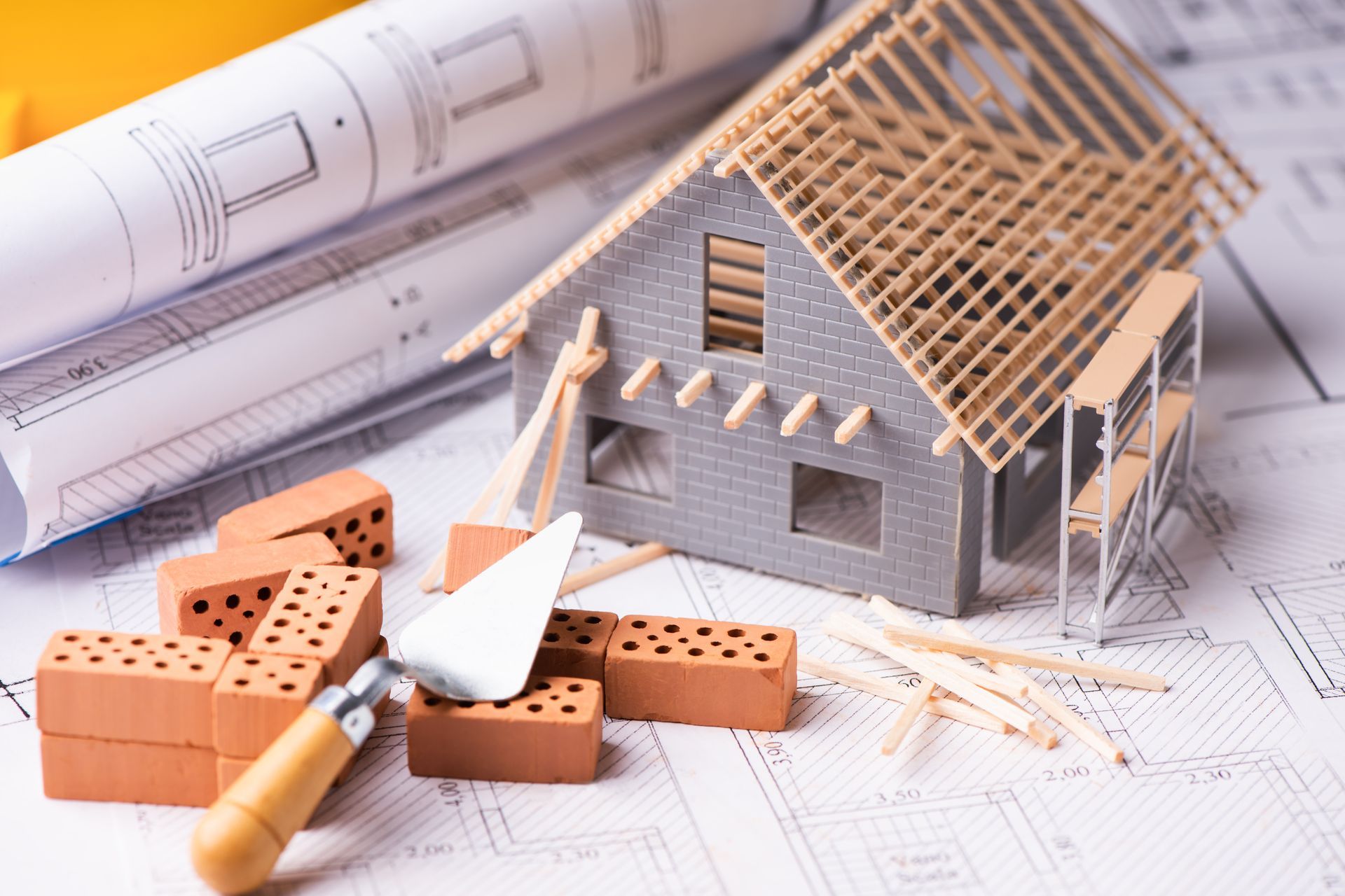 Image 3D d'une maison en construction