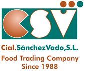 Logotipo para Cial. S&aacute;nchez Vado, SL, empresa comercializadora de alimentaci&oacute;n desde 1988, con dise&ntilde;o en tonos verde azulado y naranja.