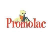 Logotipo de Promolac con figura de chef en tonos tostados y naranja, marca denominativa en rojo.