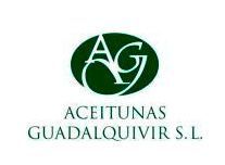 Logotipo: Óvalo verde con monograma “AG”, debajo se lee “ACEITUNAS GUADALQUIVIR SL” en texto verde.