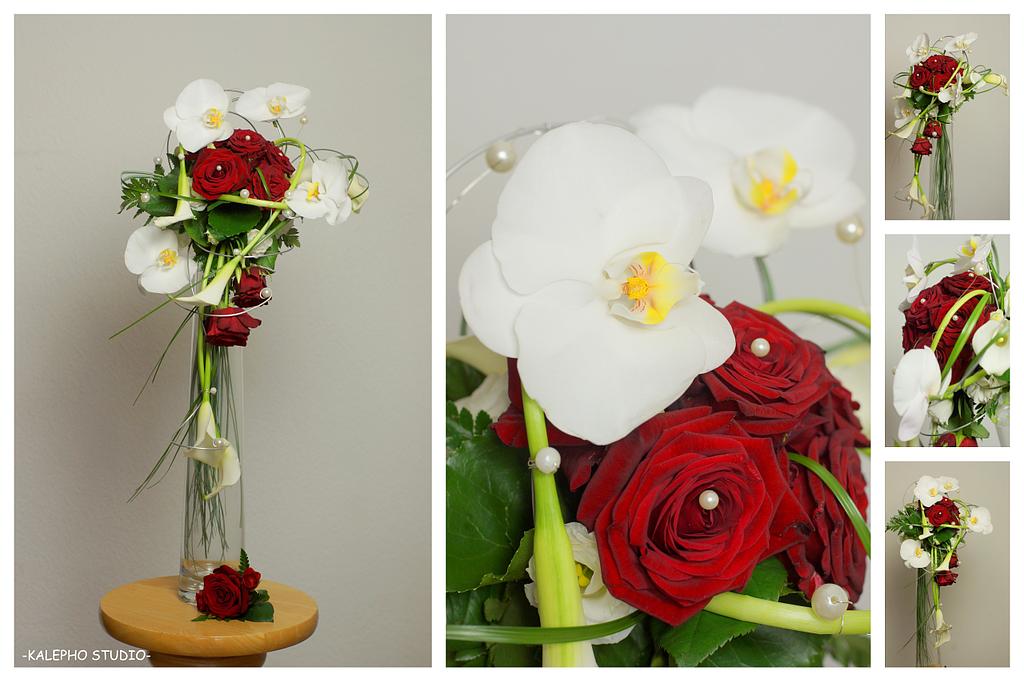 Mariage blanc et rouge perle