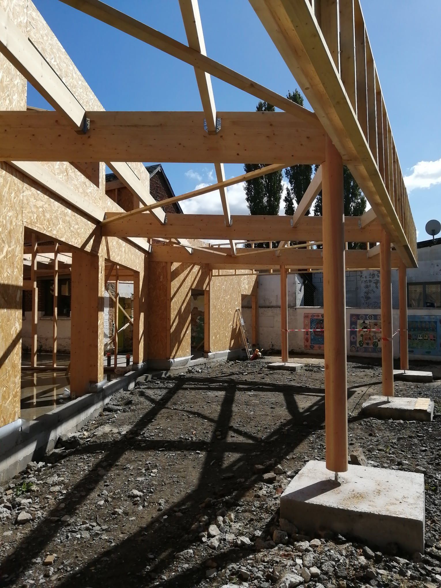 Charpente industrielle en bois