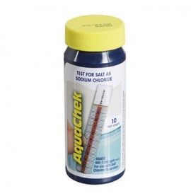 Flacon de bandelettes de test de chlorure de sodium Aquachek avec bouchon jaune