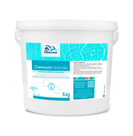 Seau en plastique de 5 kg de White Chemoral Group Ltd avec étiquette et poignée turquoise