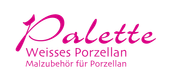 Logo - Palette - Weisses Porzellan und Malzuberhör für Porzellanmalerei - Bern