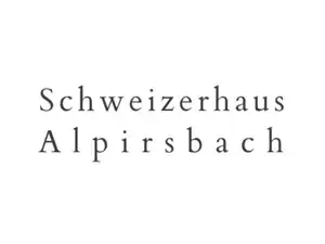 Ein Logo für Schweizerhaus Alpinsbach auf weißem Hintergrund