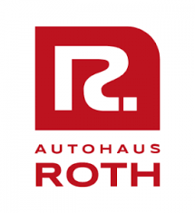 Ein rot-weißes Logo für Autohaus Roth