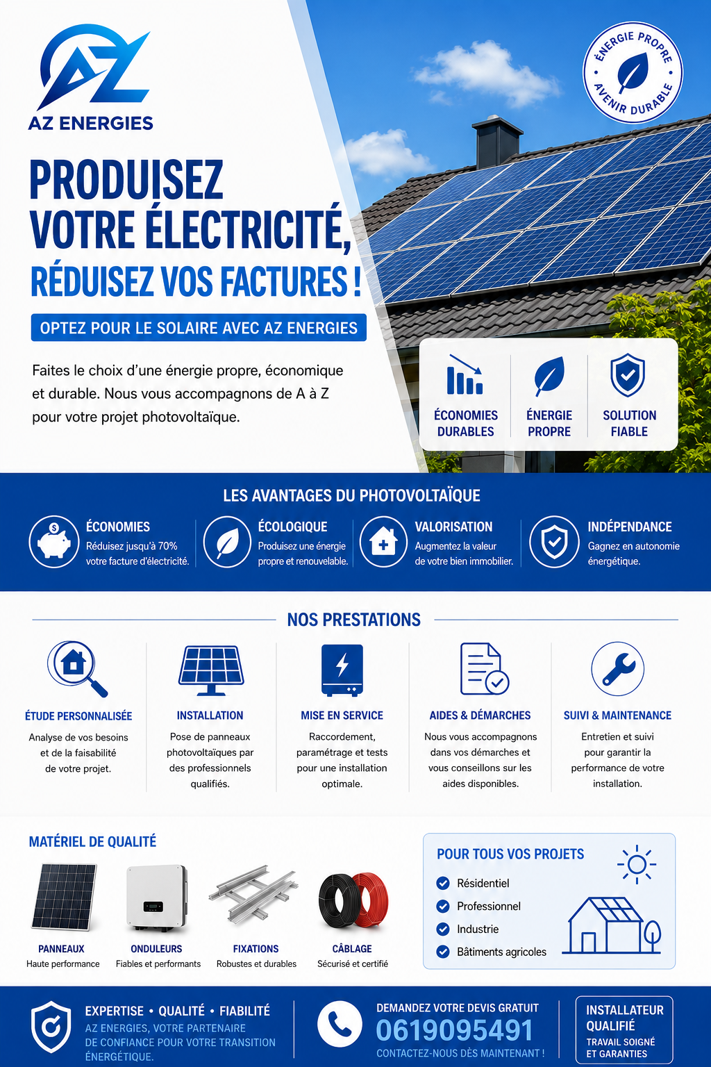 Un flyer présentant les installations photovoltaïques.