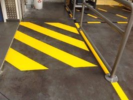 Zone jaune marquée à la résine