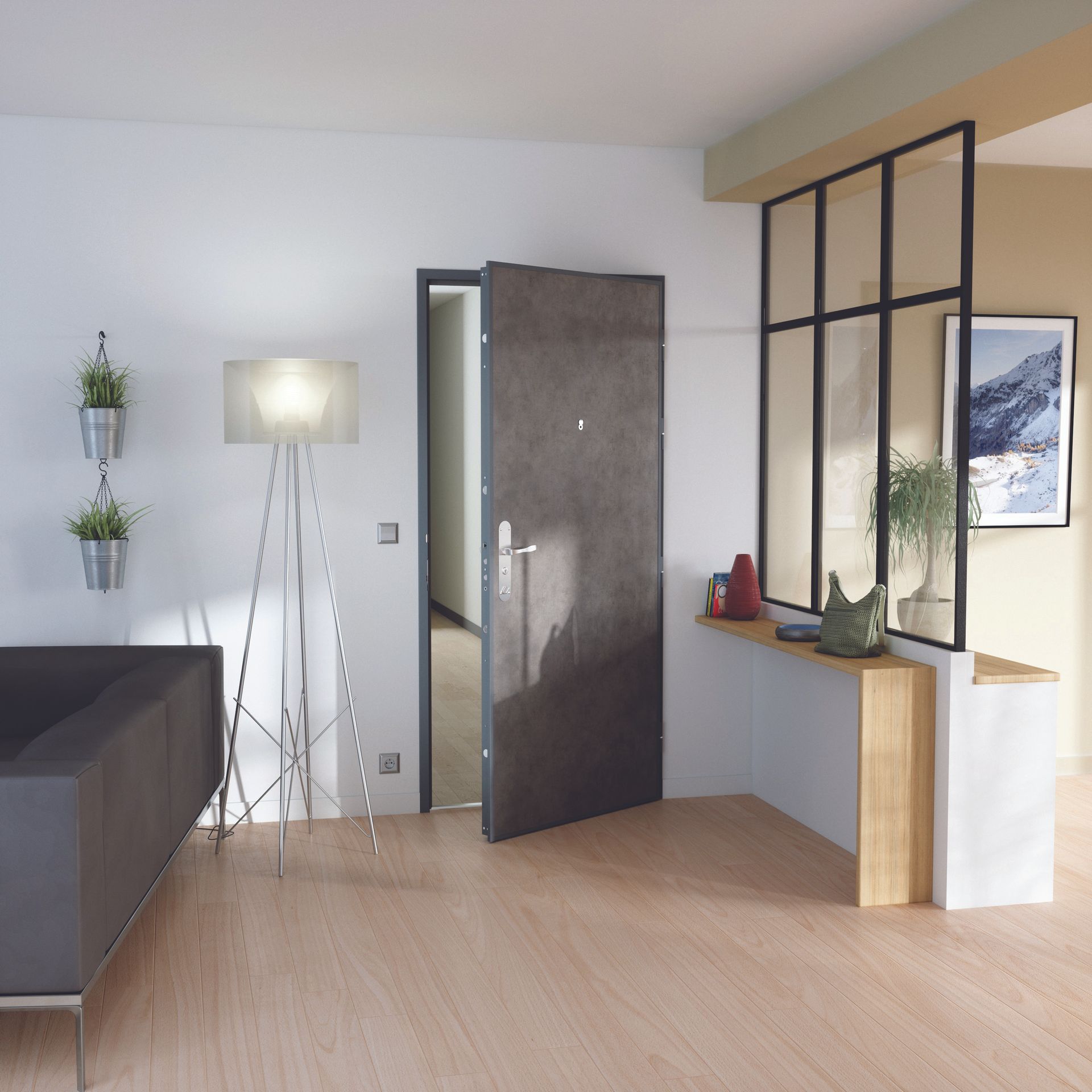 Verrière près d'une porte d'entrée
