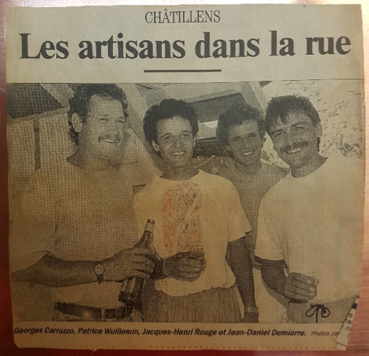 Les artisans dans la rue à la grenette de Châtillens - GECA en 1992