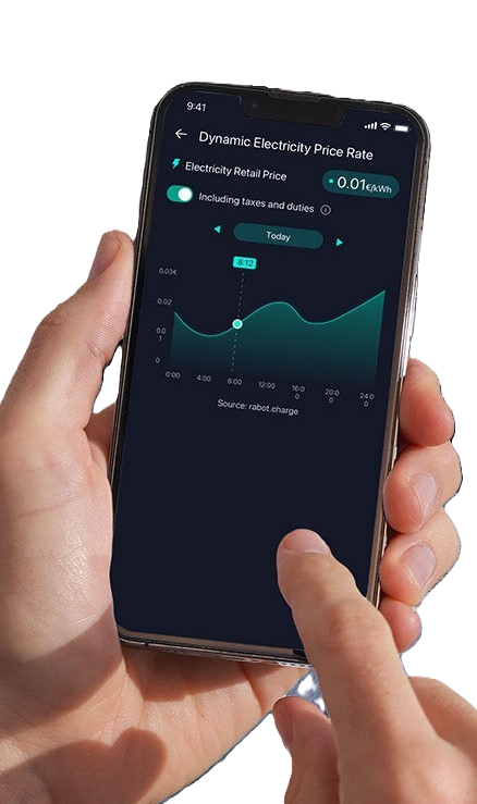 Eine Person hält ein Mobiltelefon mit einer Grafik auf dem Bildschirm.