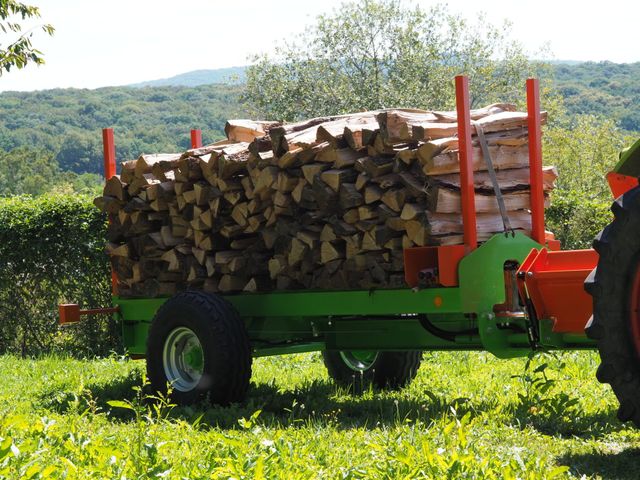 Tracteur en bois avec remorque