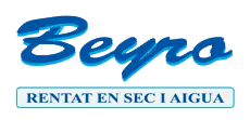 Un logotipo azul y blanco para Beyra Rent a Car en Sec i Agua.