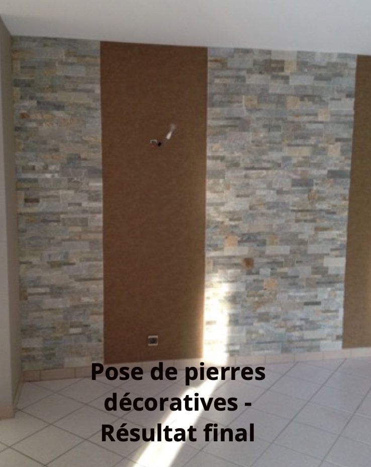 Pose de pierres décoratives
