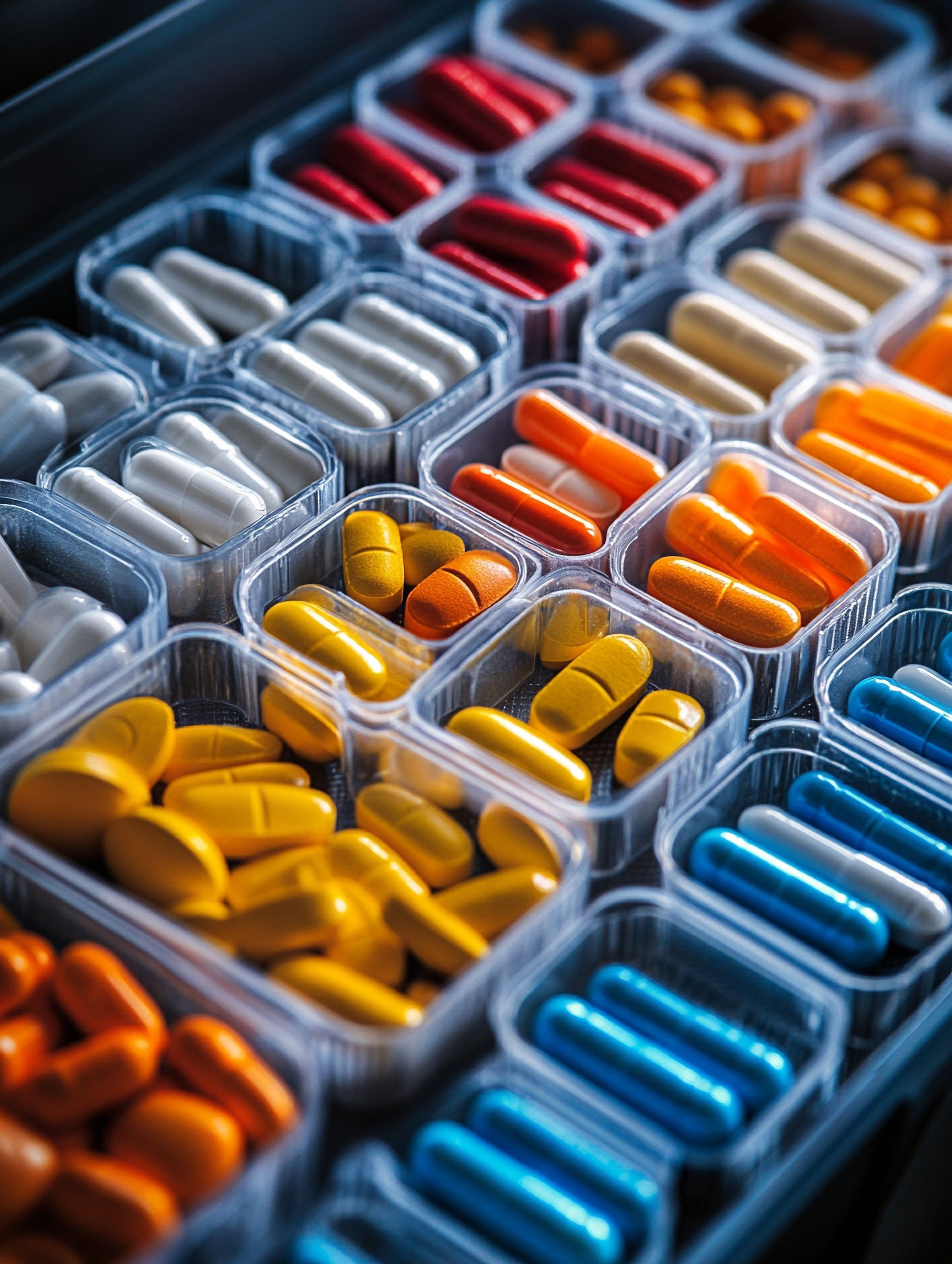 Pilulier rempli de médicaments